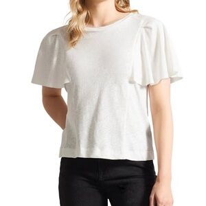 Ted Baker London White Flutter Sleeve Blouse
